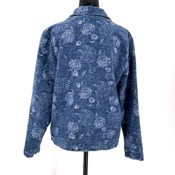 2/$18‎ SALE! Coldwater Creek Jacket Womens M Floral Button Up Thick Cottagecore - Picture 8 of 8